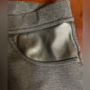 Black stretch jeans straight leg Polyester Rayon Spandex. New Years  size L/G